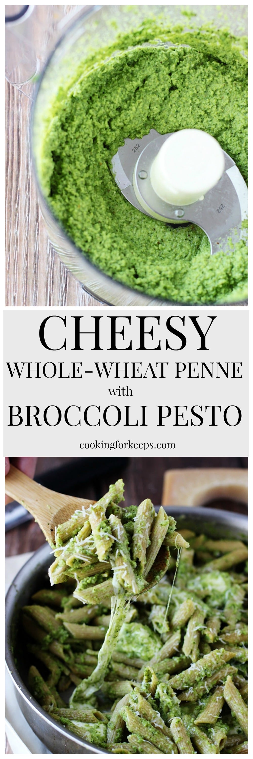 Cheesy Whole-Wheat Penne with Broccoli Pesto