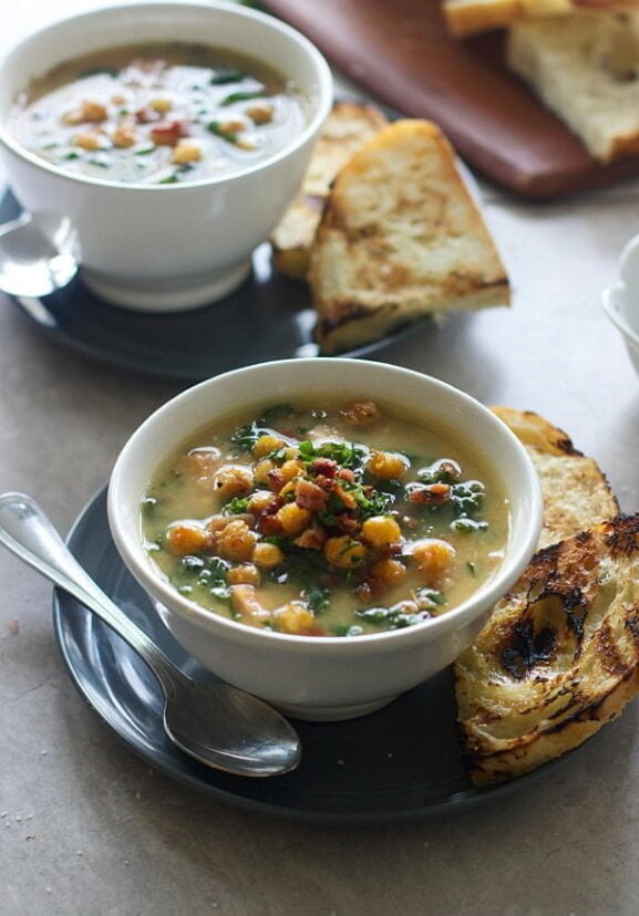 Chickpea Soup with Kale and Bacon Cooking for Keeps