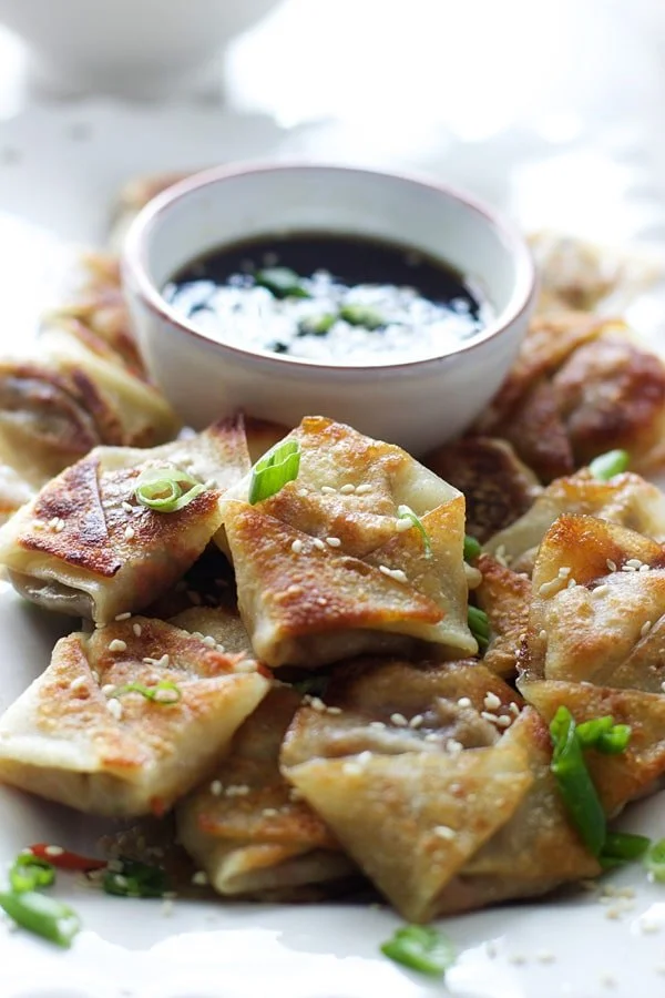 Easy Asian Dumplings with Hoisin Sesame Dipping Sauce | cookingforkeeps.com