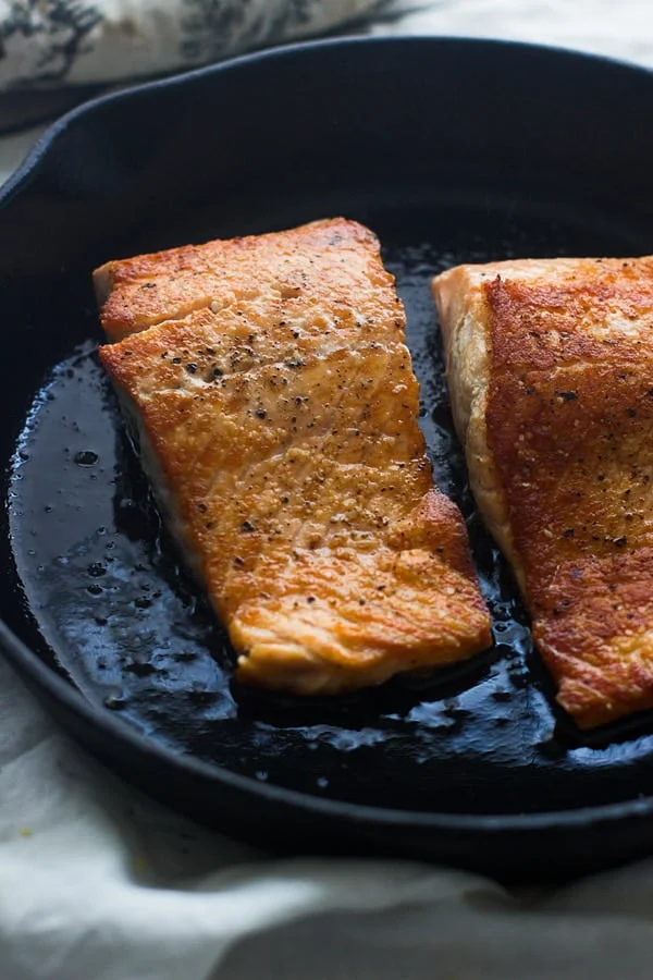 Crispy Salmon with Roasted Beets and Garlicky Lemon Yogurt Sauce 3