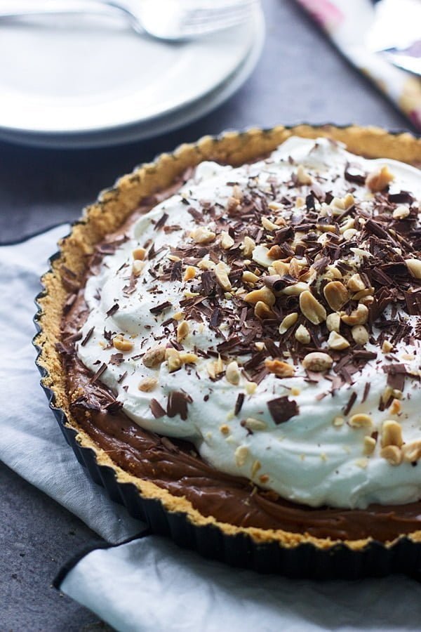 Peanut Butter French Silk Pie with Ritz Cracker Crust