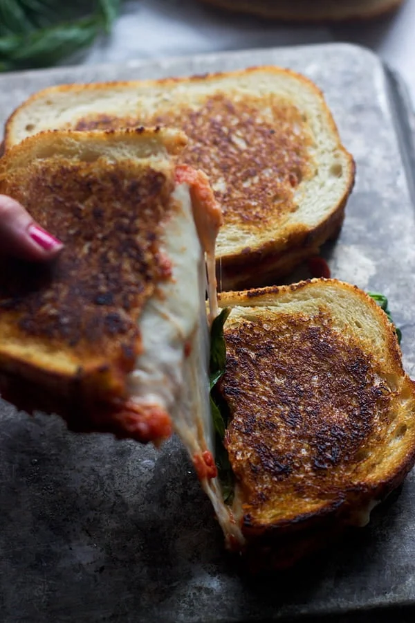 Pizza Margherita Grilled Cheese