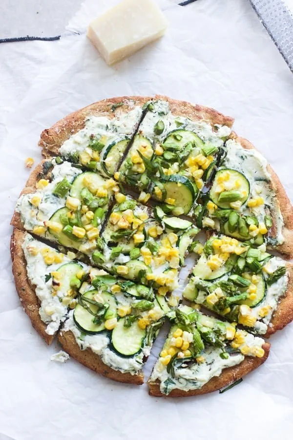 Spring Flatbreads with Herbed Ricotta and Homemade Whole-Wheat Crust