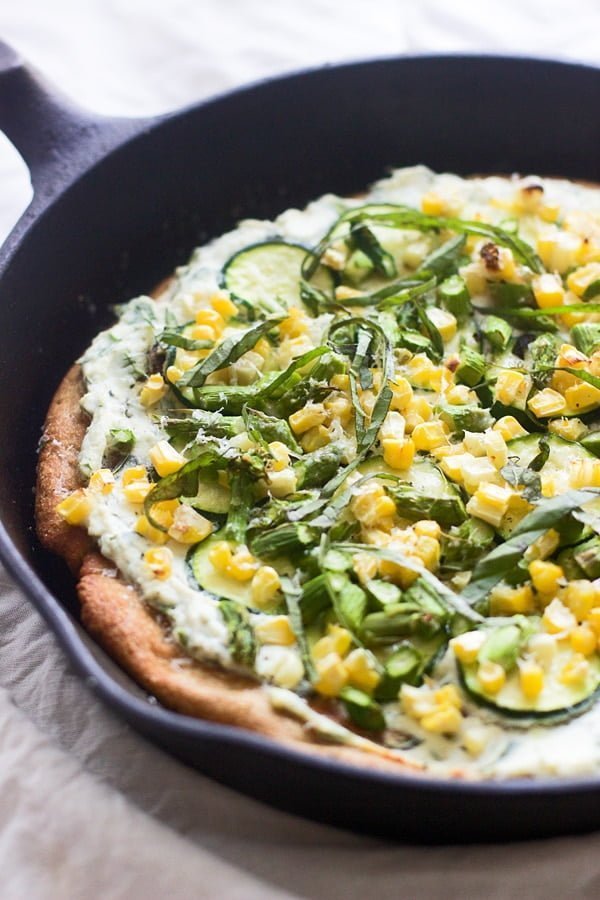 Spring Flatbreads with Herbed Ricotta and Homemade Whole-Wheat Crust