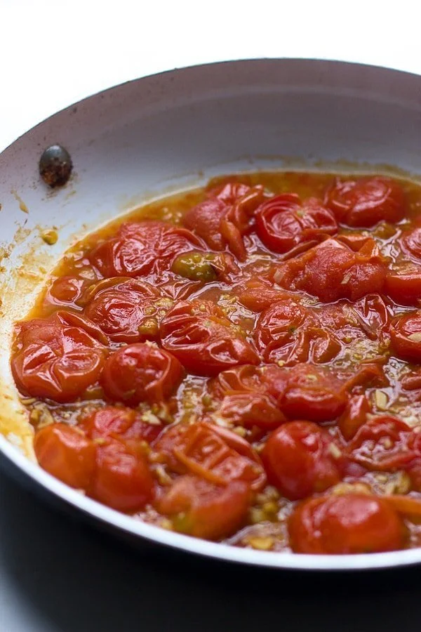 Easy Cherry Tomato Sauce with Angel Hair, Basil and Ricotta - So simple and so versatile!