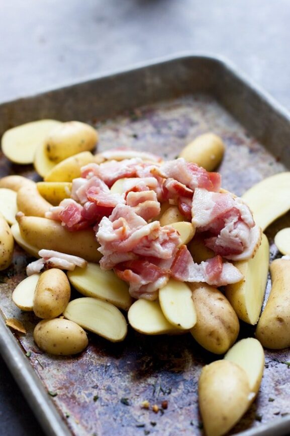 Bacon Roasted Fingerling Potatoes with StoneGround Mustard and