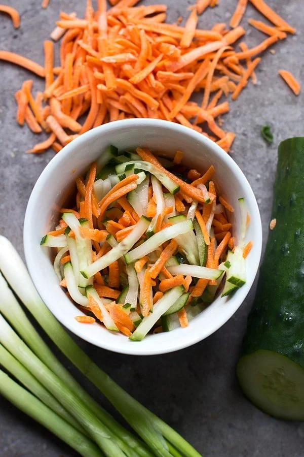 Mini Banh Mi Wonton Tacos