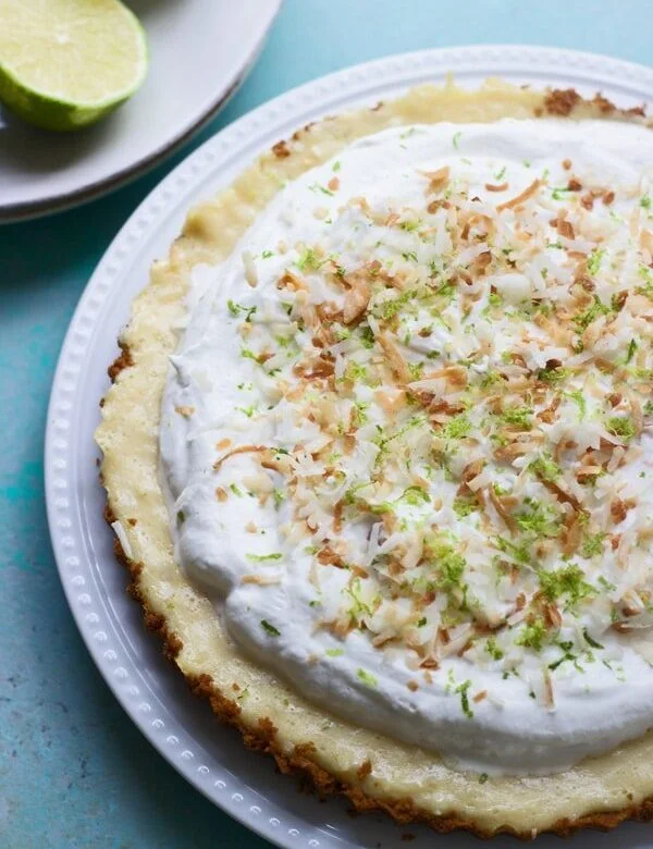 Coconut Key Lime Tart With Biscoff Cookie Crust
