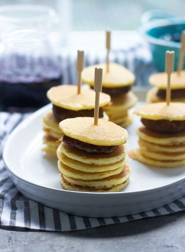 Mini Johnny Cakes and Maple Sausage Stacks 4