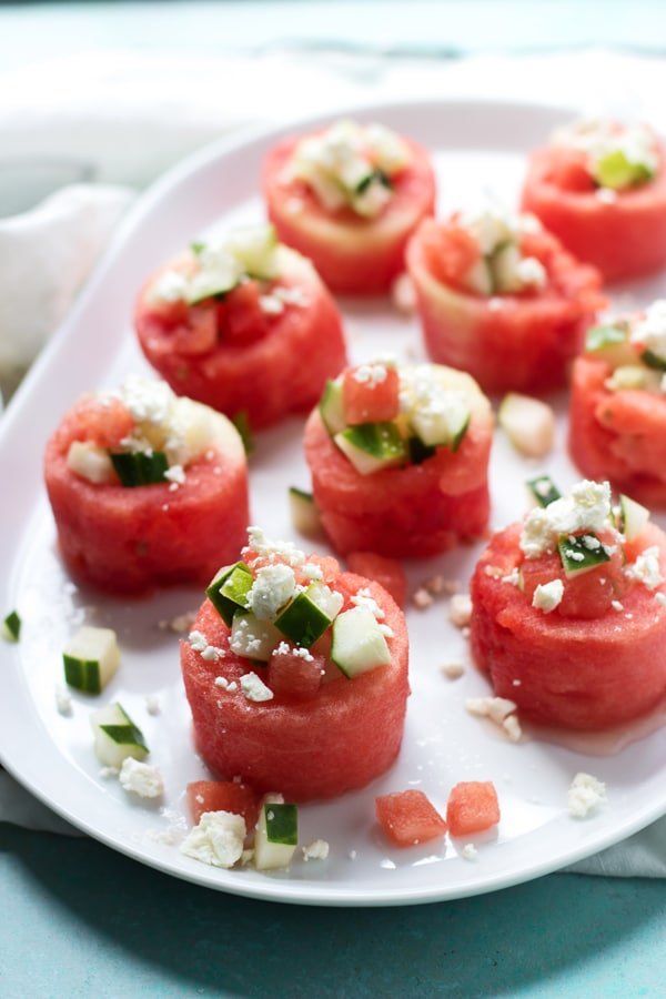 Watermelon, Feta and Cucumber Salad Cups 2