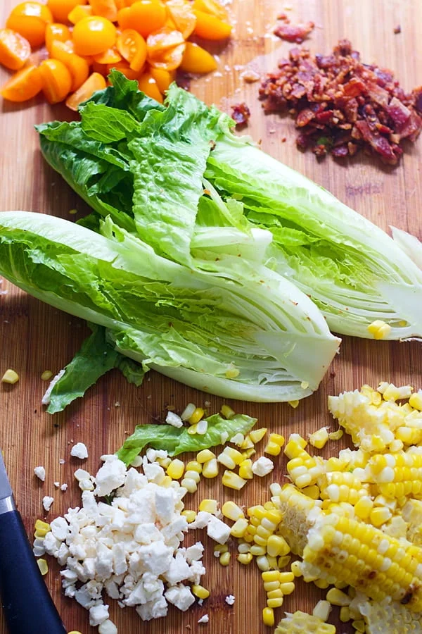 Chopped Summer Salad with Spicy (Light) Buttermilk Ranch