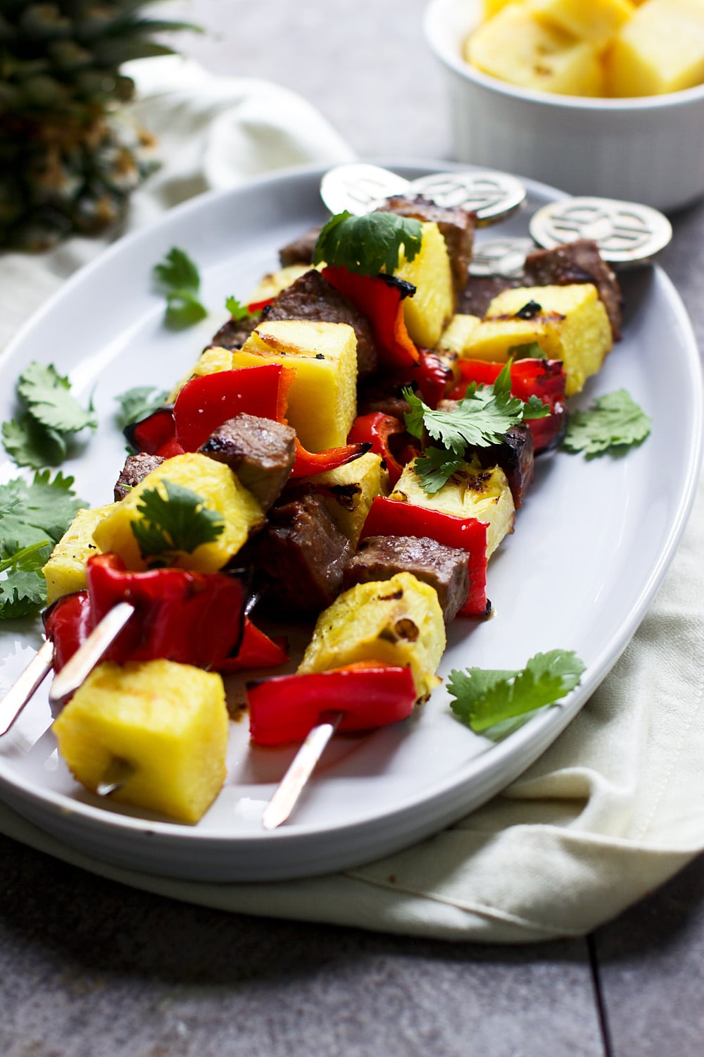 Marinated Sirloin, Pineapple and Red Pepper Skewers 6
