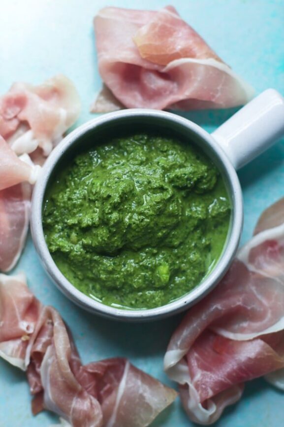 Pesto and Prosciutto Stuffed Chicken with Sherry Cream Sauce Cooking