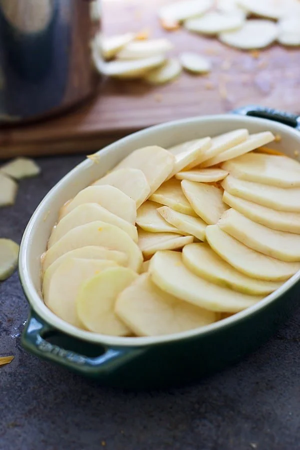 Creamy Pumpkin Cheddar Scalloped Potatoes