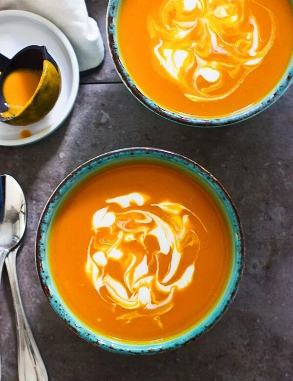 Curried Carrot Coconut Soup - A quick, easy dinner that comes together in under 30 minutes with only six ingredients!