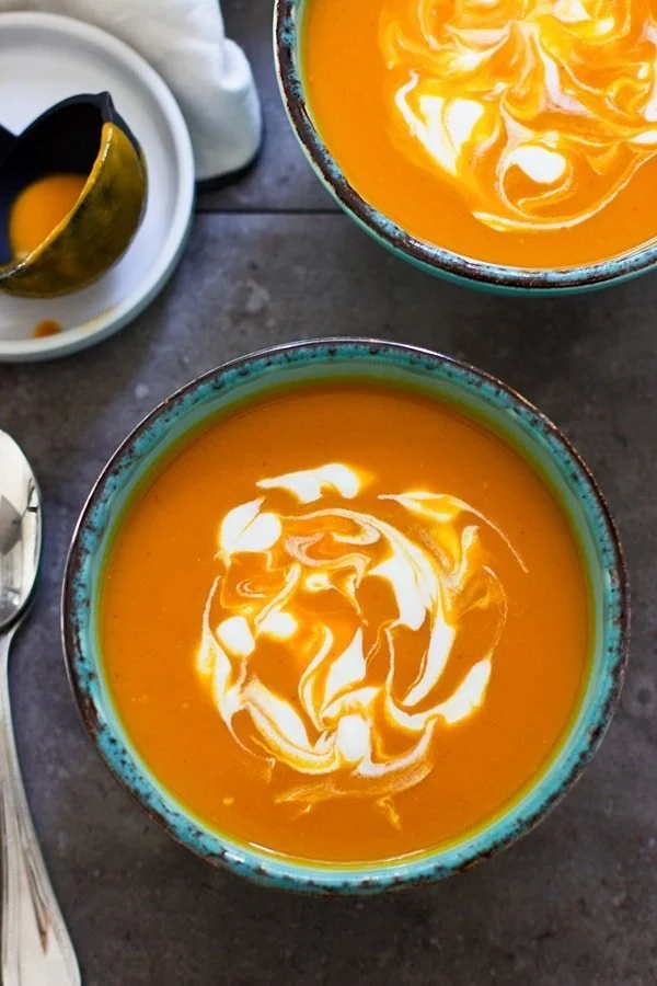 Curried Carrot Coconut Soup - A quick, easy dinner that comes together in under 30 minutes with only six ingredients! 