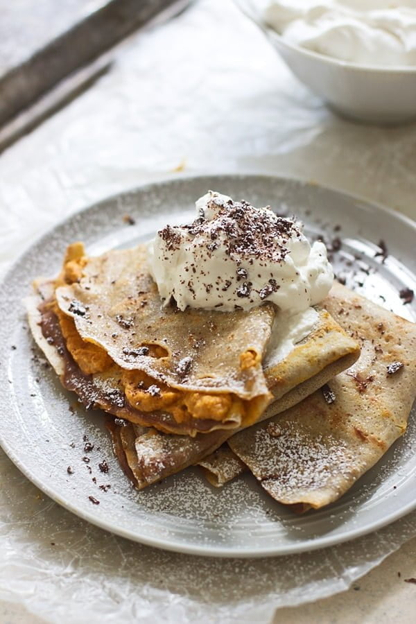 Pumpkin and Chocolate Mousse Crepes