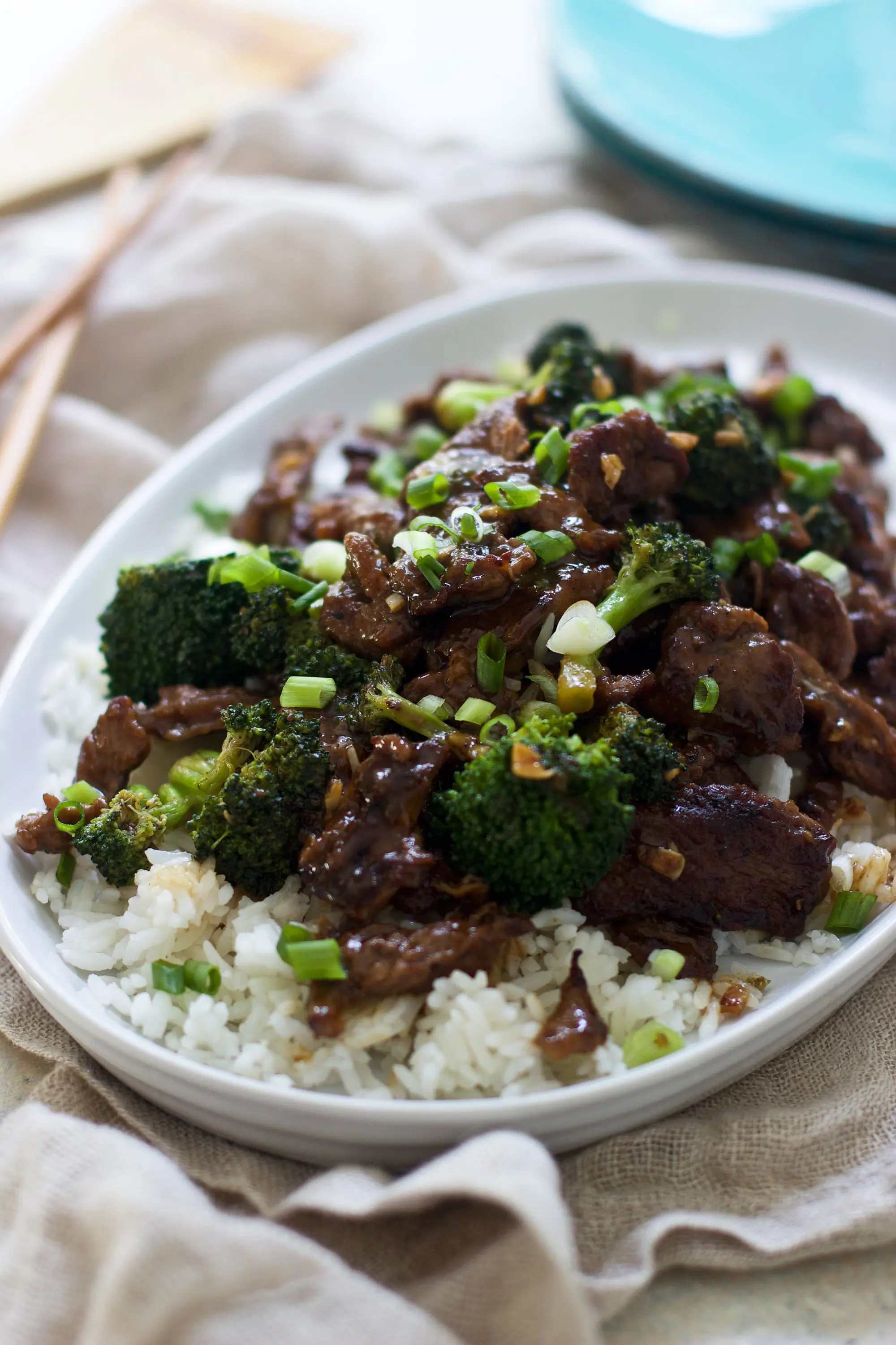 Easy Beef with Broccoli - Comes together in under 30 minutes, is lightened-up and SO much better than takeout!