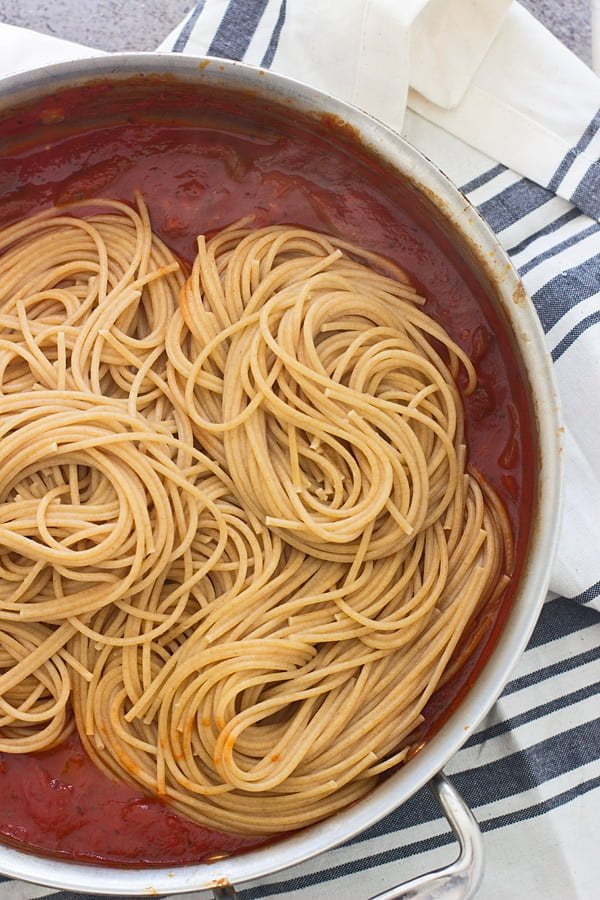 Lighter Spaghetti and Meatballs (Made with chicken and whole-wheat spaghetti)