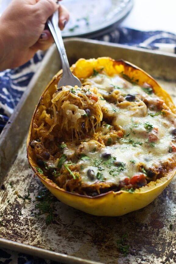Roasted Mexican Spaghetti Squash - Cooking for Keeps