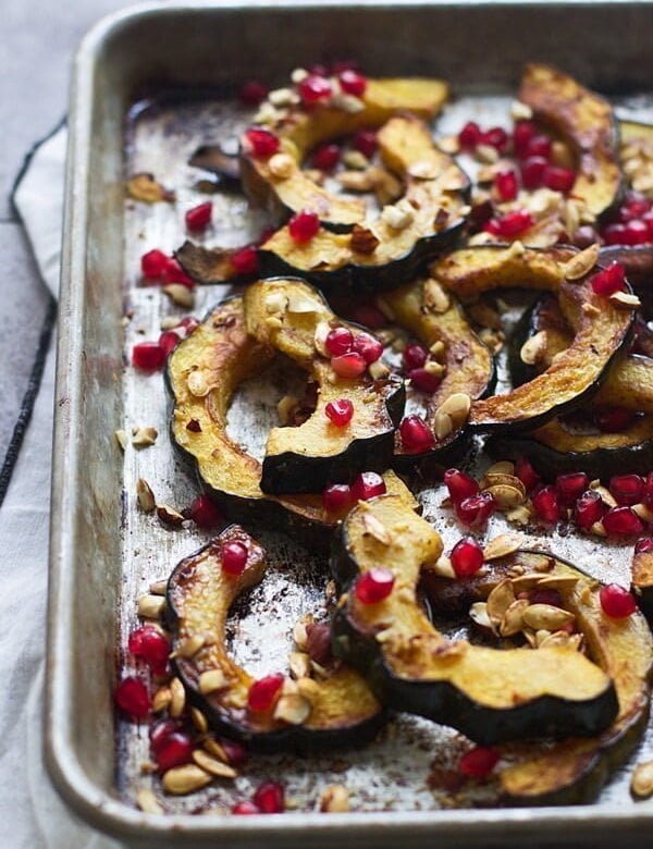 Brown Butter Roasted Acorn Squash with Toasted Hazelnuts, Pomegranates and Squash Seeds 5