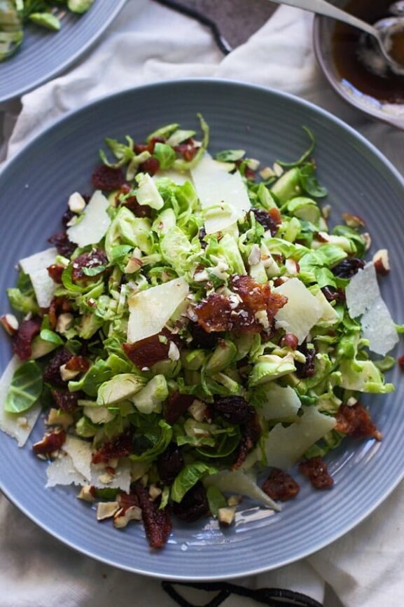 Brussels Sprout, Candied Bacon and Cherry Salad with Brown Butter