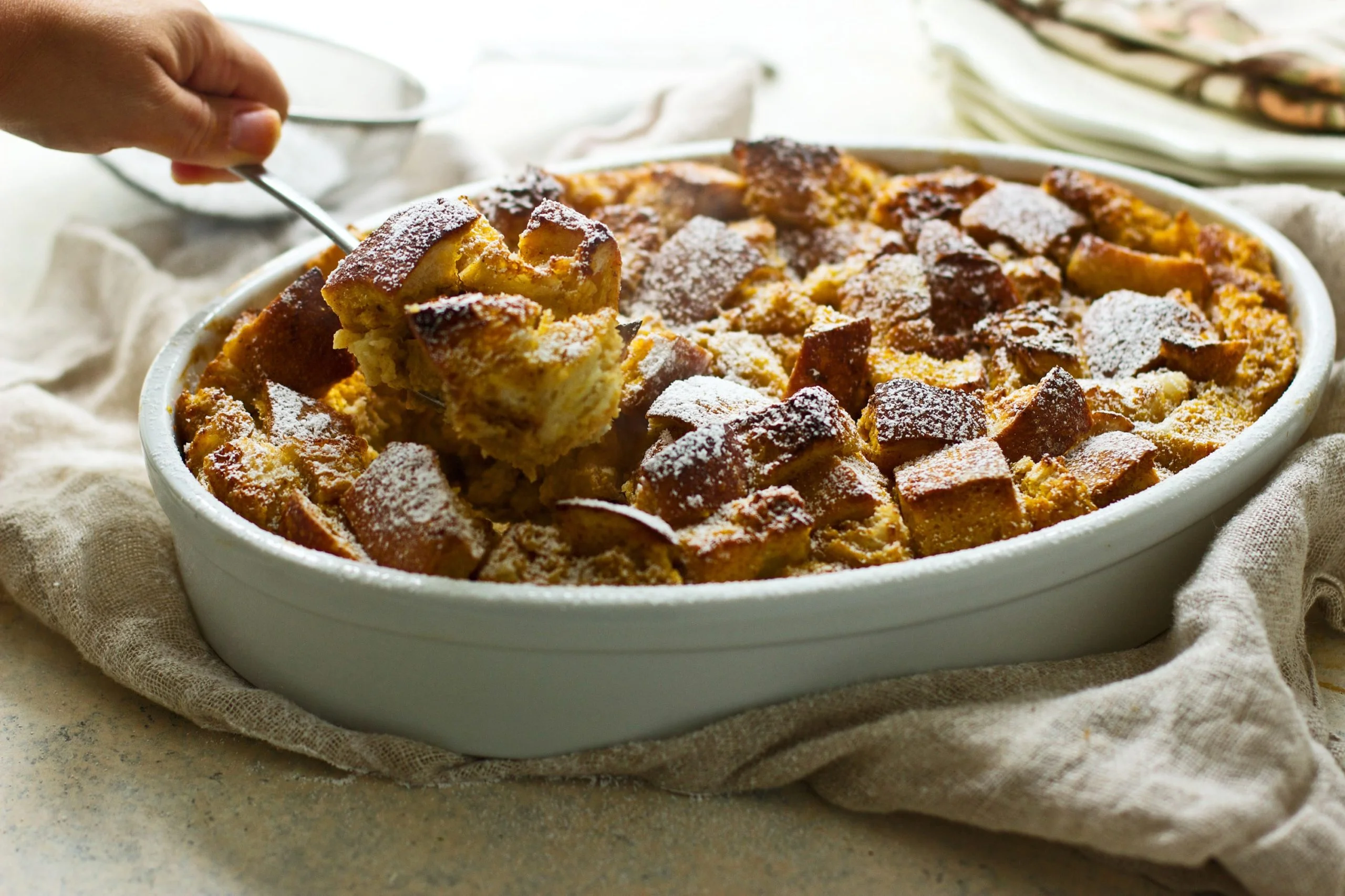 Pumpkin Egg Nog Bread Pudding
