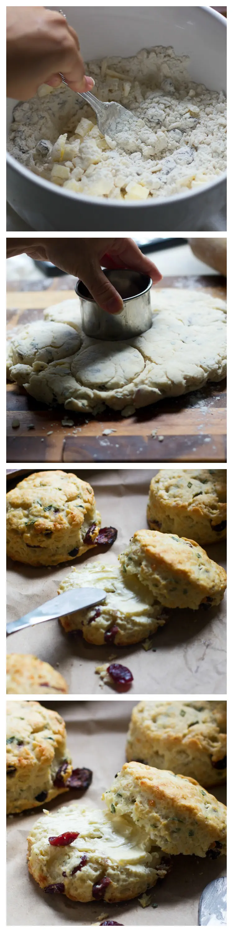 Super Easy Gruyere, Cranberry and Sage Buttermilk Biscuits - The perfect alternative to rolls on your holiday table! #inspiredgathering #spon