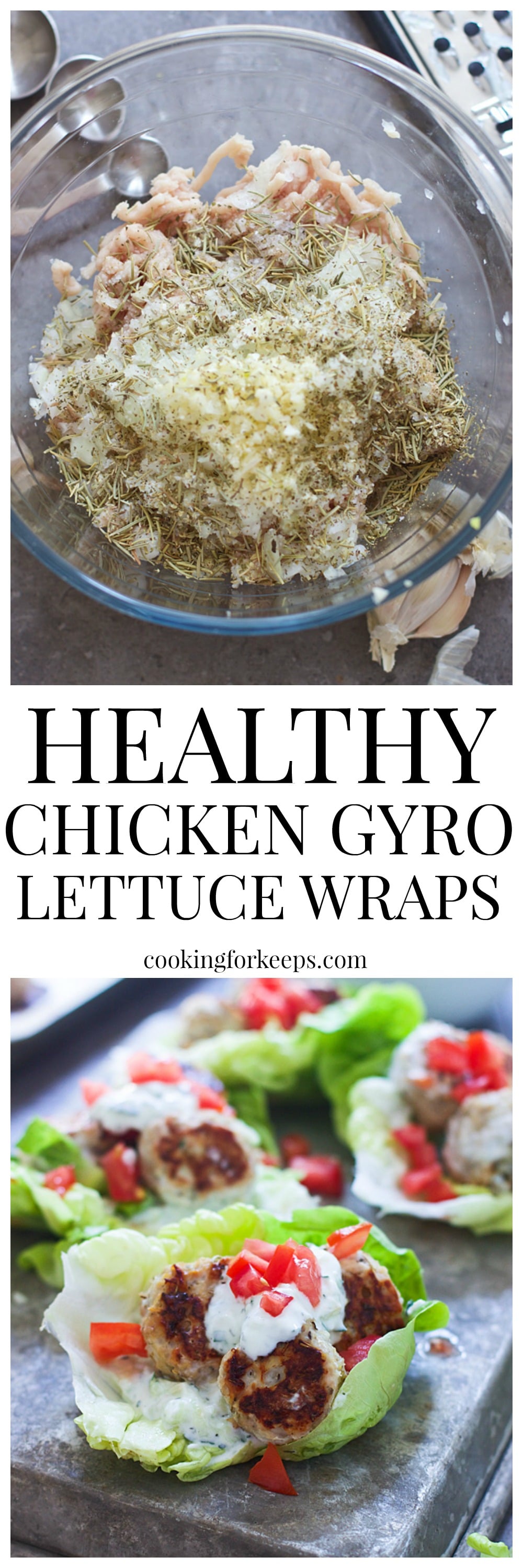 Healthy Chicken Gyro Lettuce Wraps
