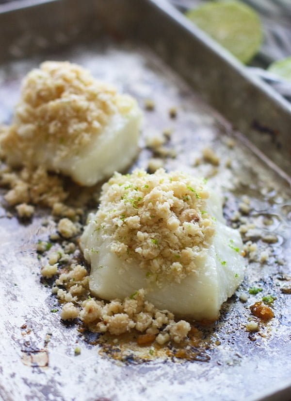 Macadamia Nut Crusted Chilean Sea Bass with Vanilla Lime Butter Sauce 3