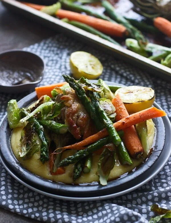 Roast Spring Veggies with Creamy Polenta and Lemon Brown Butter 3