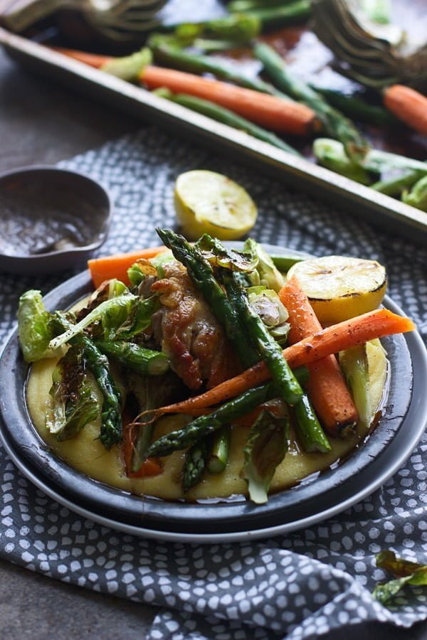 Roast Spring Veggies with Creamy Polenta and Lemon Brown Butter 3