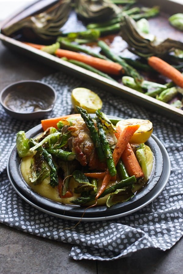 Roast Spring Veggies with Creamy Polenta and Lemon Brown Butter 4