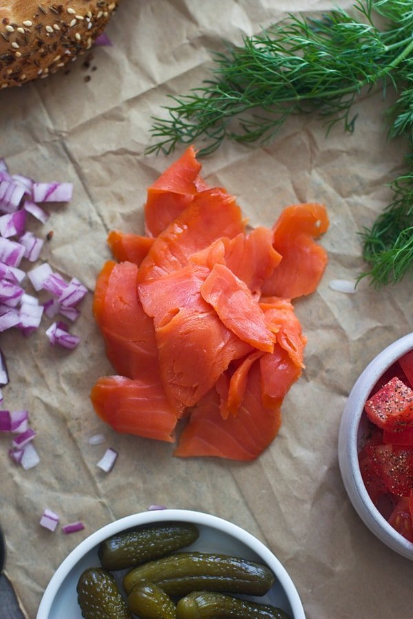 Lox and Lox and Fixing Spread - All the components of bagel and lox in one easy spread!