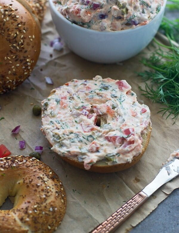 Lox and Fixing Spread - All the components of bagel and lox in one easy spread!