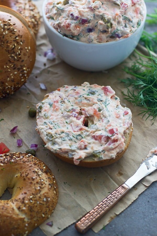 Lox and Fixing Spread - All the components of bagel and lox in one easy spread!