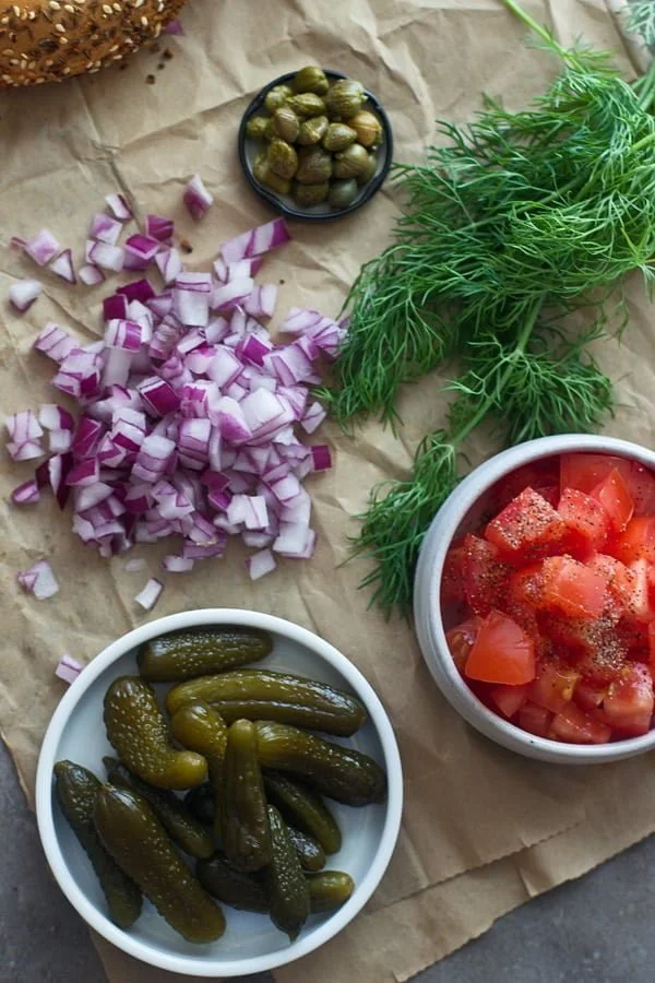 Lox and Fixing Spread - All the components of bagel and lox in one easy spread!