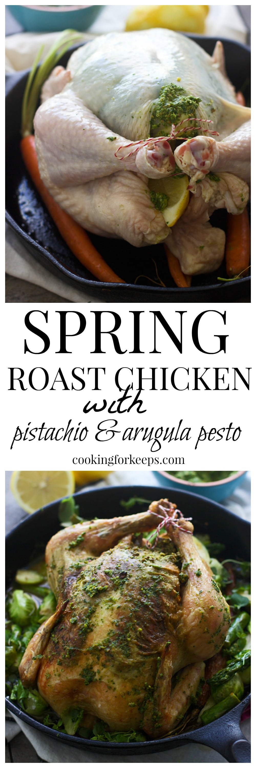 Roast Chicken with Pistachio and Arugula Pesto