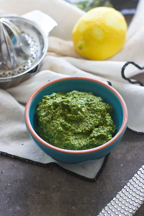 Roasted Chicken with Pistachio and Arugula Pesto