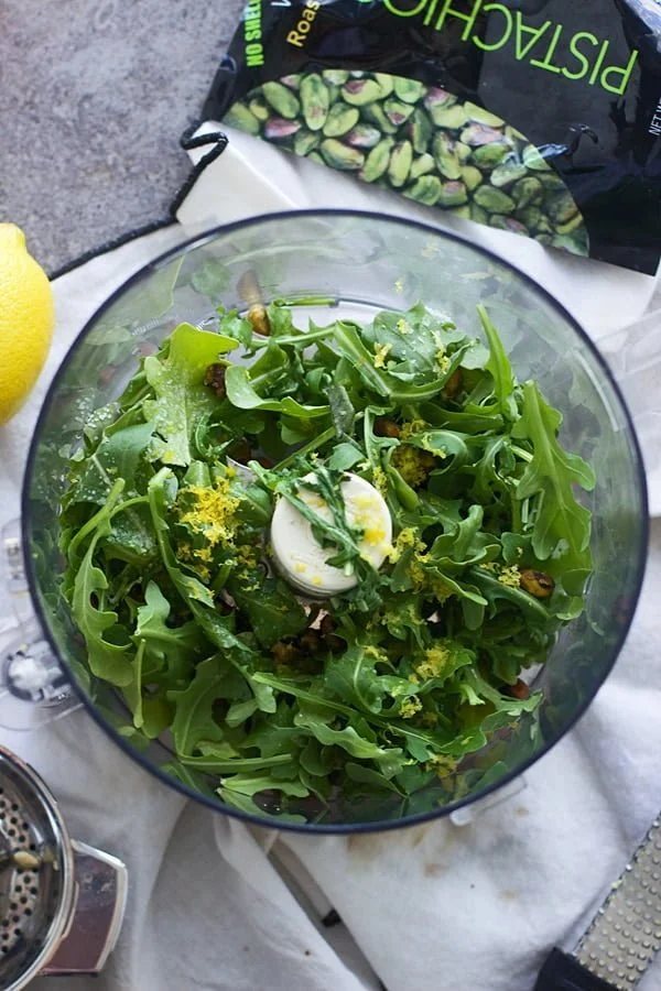 Roasted Chicken with Pistachio and Arugula Pesto