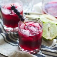 Fizzy Blueberry Basil Punch