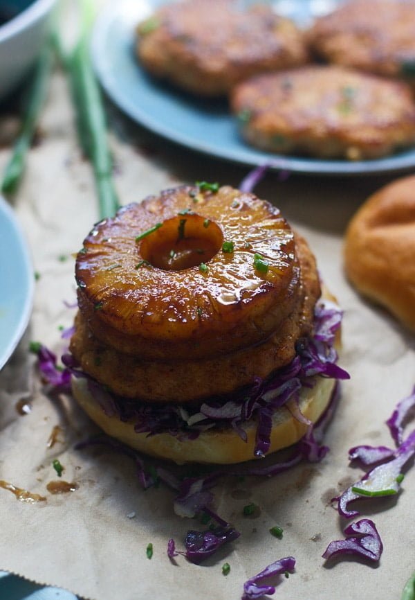 Teriyaki Salmon Burgers (With easy homemade teriyaki sauce!)