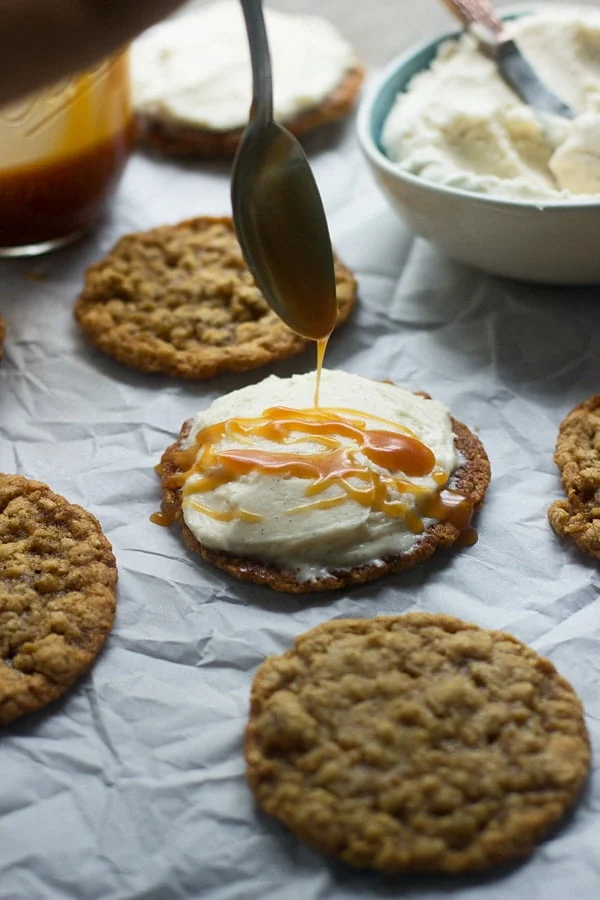 Homemade Salted Caramel Oatmeal Cream Pies