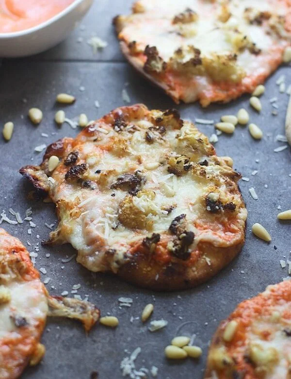 Roasted Red Pepper and Cauliflower Pizzas 2