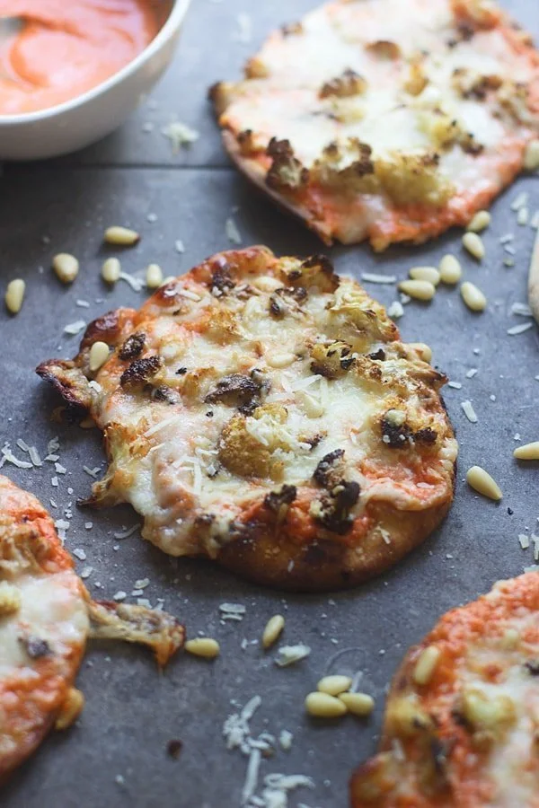 Roasted Red Pepper and Cauliflower Pizzas 2