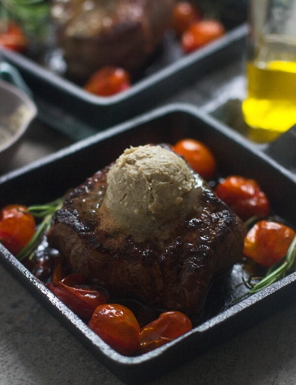 Seared Filets with Blue Cheese Brown Butter and Roasted Tomatoes 3