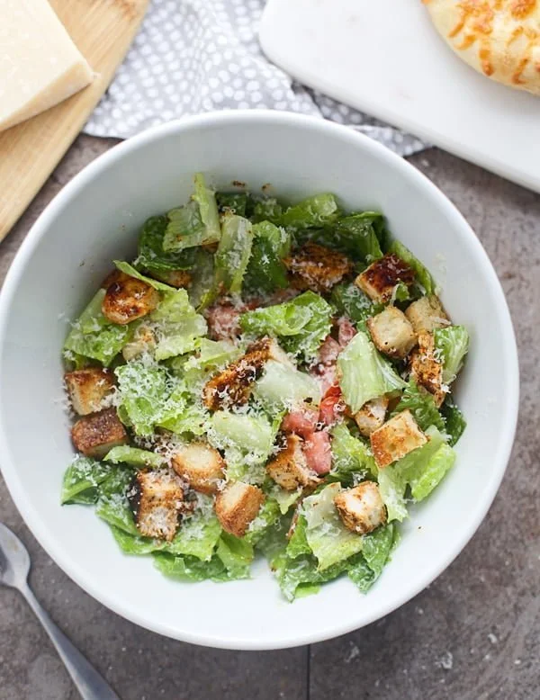 Blackened Chicken Caesar Salad Pizzas