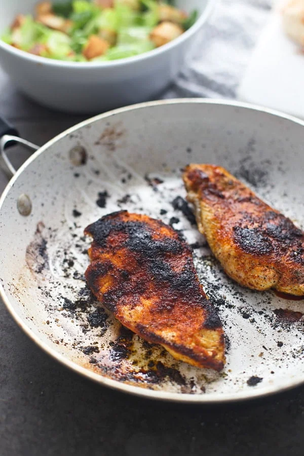 Blackened Chicken Caesar Salad Pizzas