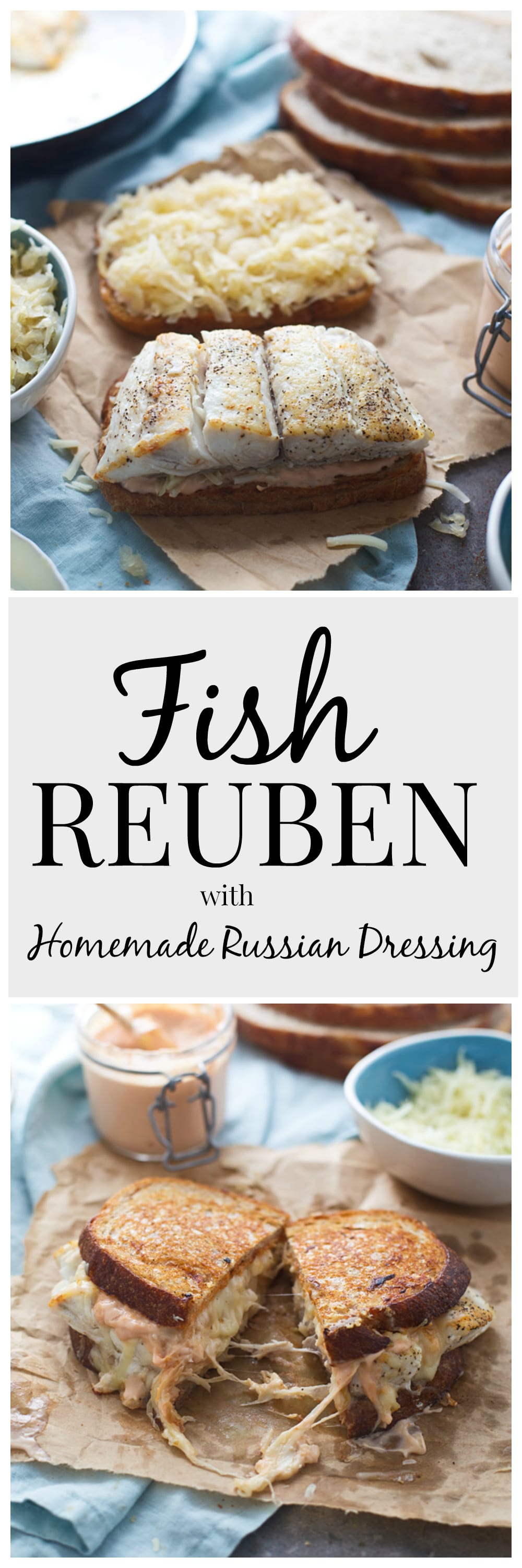 Fish Reuben Sandwich with Homemade Russian Dressing