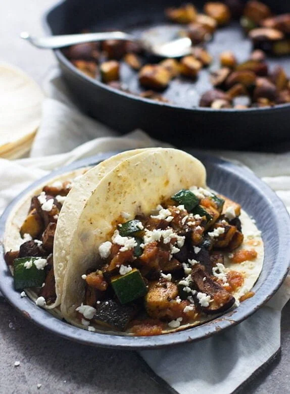 Zucchini and Mushroom Tacos with Hatch Pepper Salsa 4